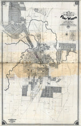 1880 Map of Fort Worth Texas