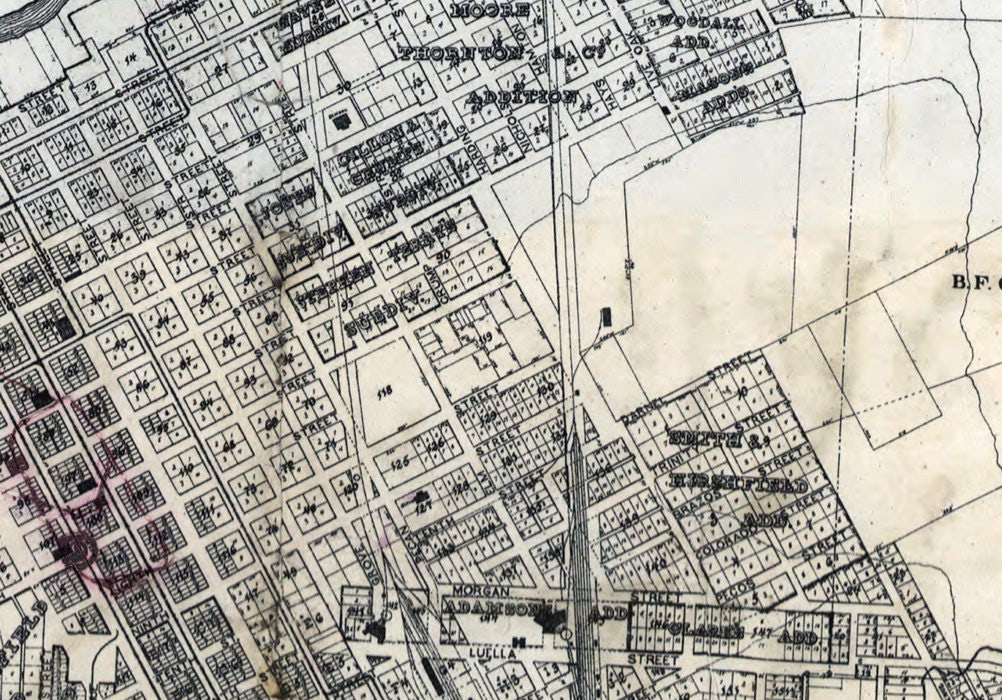 1880 Map of Fort Worth Texas