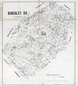 1880 Map of Gonzales County Texas