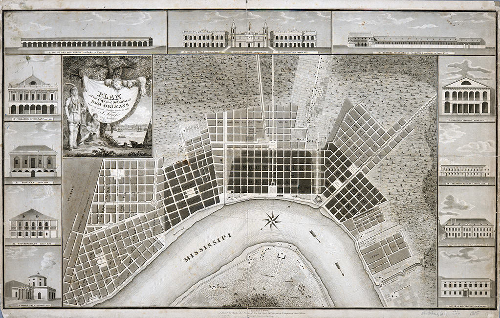 1815 Map of New Orleans Louisiana