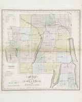 1829 Map of Ontario and Yates Counties New York