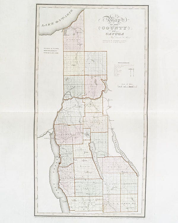 1841 Map of Cayuga County New York