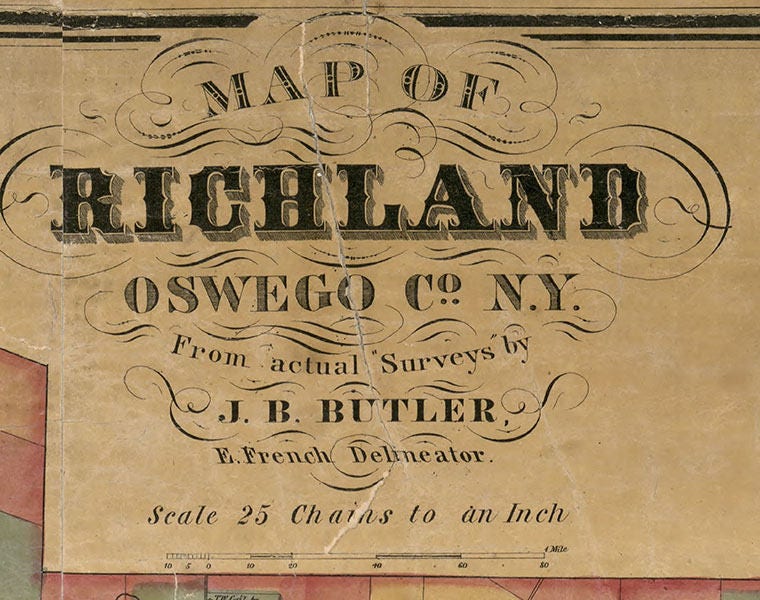 1861 Map of Richland Oswego County New York