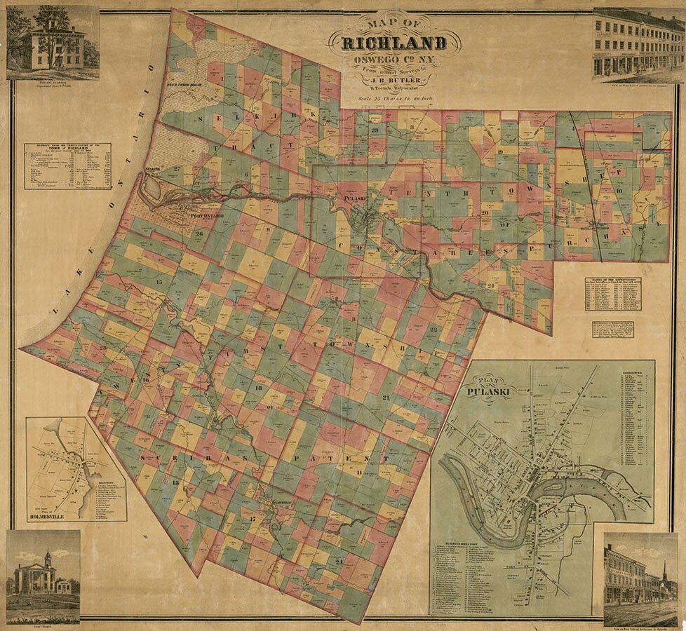 1861 Map of Richland Oswego County New York