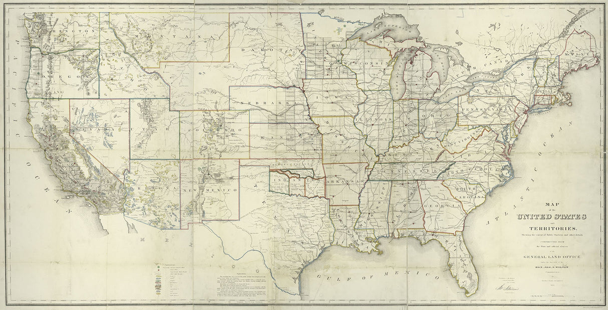 1866 Map of The United States