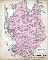 1877 Map of Perry Township Clarion County Pennsylvania Oil Wells