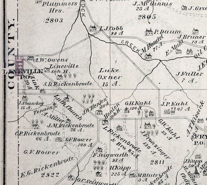 1877 Map of Washington Township Clarion County Pennsylvania Oil Wells