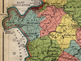 1899 Map of Fayette and Westmoreland County Pennsylvania