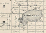 1909 Map of Crow Lake Township Jerauld County South Dakota