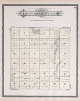 1909 Map of Harmony Township Jerauld County South Dakota
