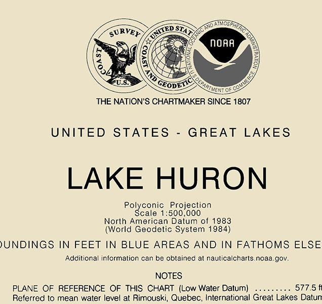 2016 Nautical Map of Lake Huron