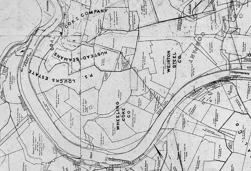 1900 to 1921 Farm Line Map of North Western Fayette County Pa