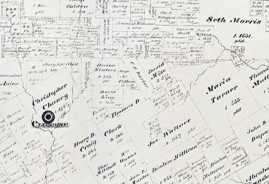 1887 Farm Line Map of Johnson County Texas