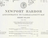 1887 Nautical Map of Newport Harbor Narragansett Bay Rhode Island