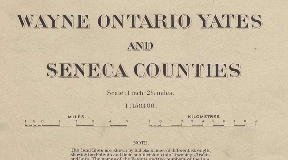 1895 Map of Wayne Ontario Yates and Seneca County New York