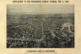 1895 Panoramic Map of Providence Rhode Island