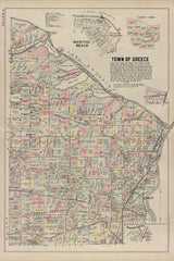 1902 Map of Greece and Manitou Beach Monroe County New York