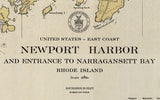 1931 Nautical Map of Newport Harbor and Narragansett Bay Rhode Island