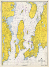 1966 Nautical Map of Newport Harbor Narragansett Bay Rhode Island