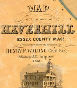 1851 Map of Haverhill Essex County Massachusetts
