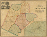 1852 Map of Concord Middlesex County Massachusetts