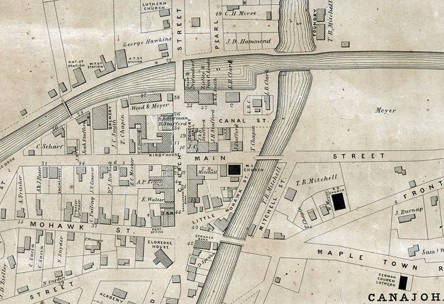 1857 Map of Canajoharie Montgomery County New York