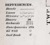 1877 Map of Highland Township Clarion County Pennsylvania Oil Wells