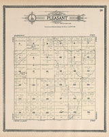 1909 Map of Pleasant Township Jerauld County South Dakota