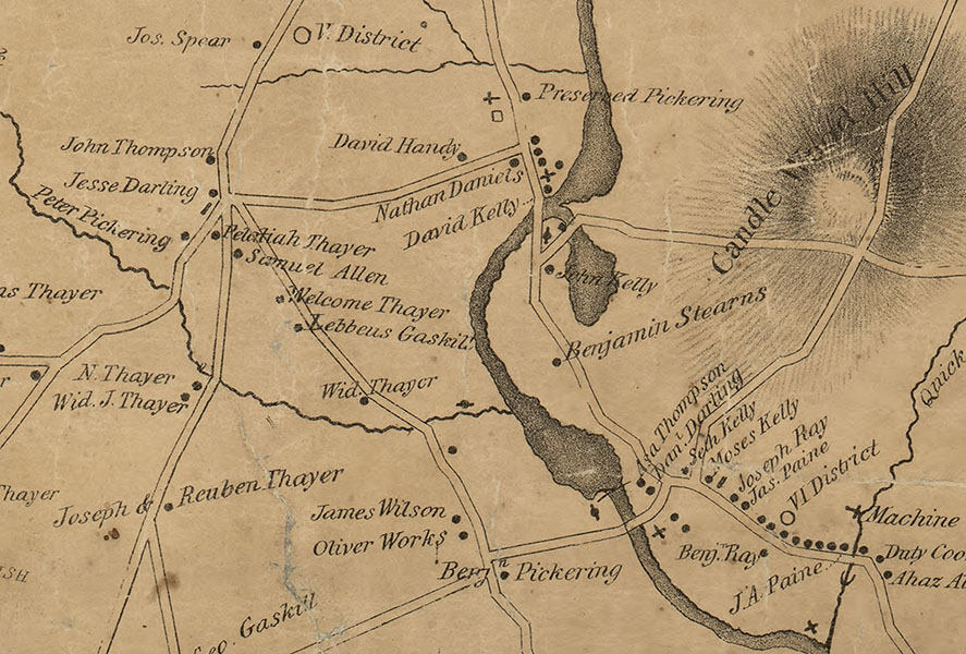 1831 Map of Mendon Massachusetts