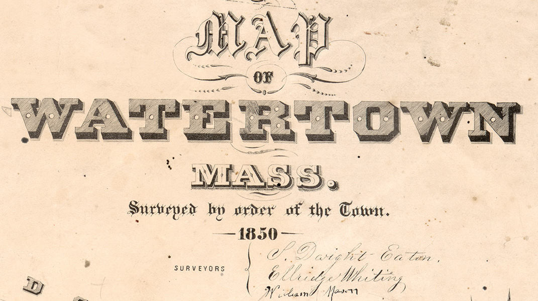 1850 Map of Watertown Massachusetts