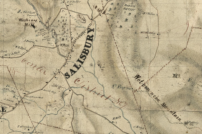 1853 Map of Salisbury Litchfield County Connecticut