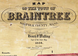1856 Map of Baintree Norfolk Co Massachusetts