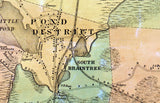 1856 Map of Baintree Norfolk Co Massachusetts