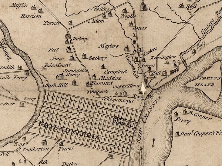 1753 Map of Philadelphia Pennsylvania