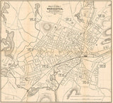1878 Map of Worcester Worcester County Mass