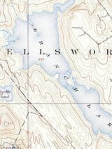 1900 Topo Map of Orland Maine Ellsworth & Branch Lake