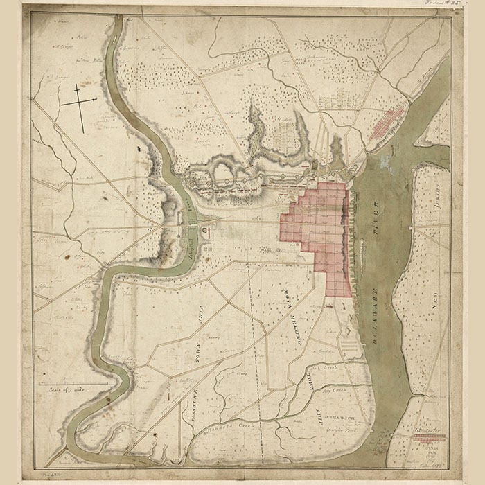 1778 Map of Philadelphia Pennsylvania