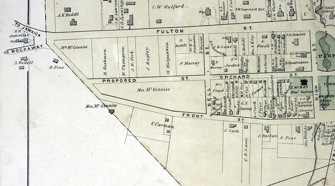 1873 Map of Hempstead Queens County New York