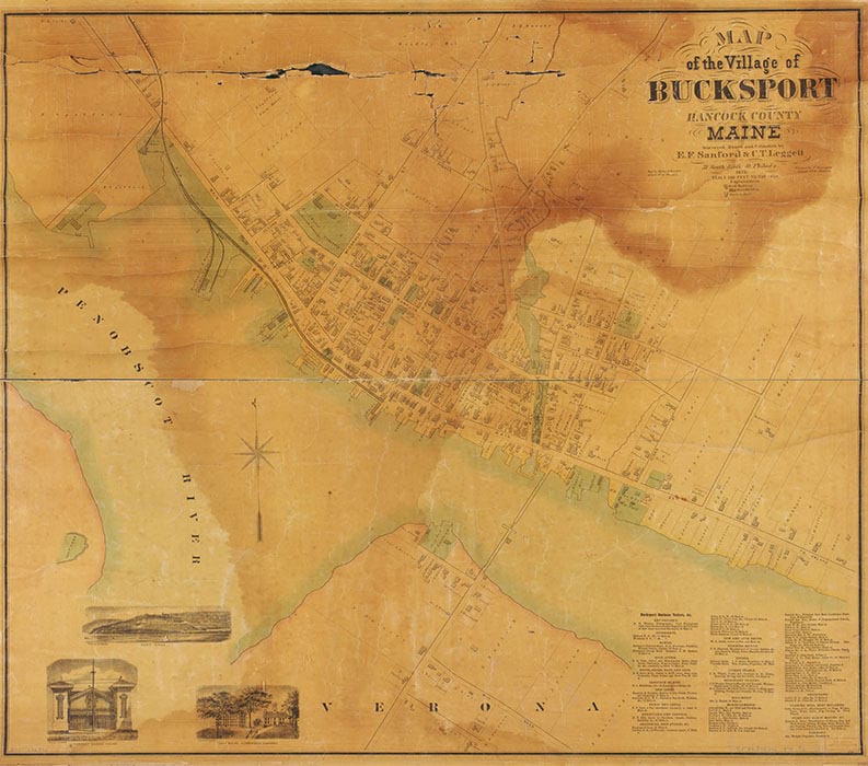 1875 Map of Bucksport Hancock County Maine