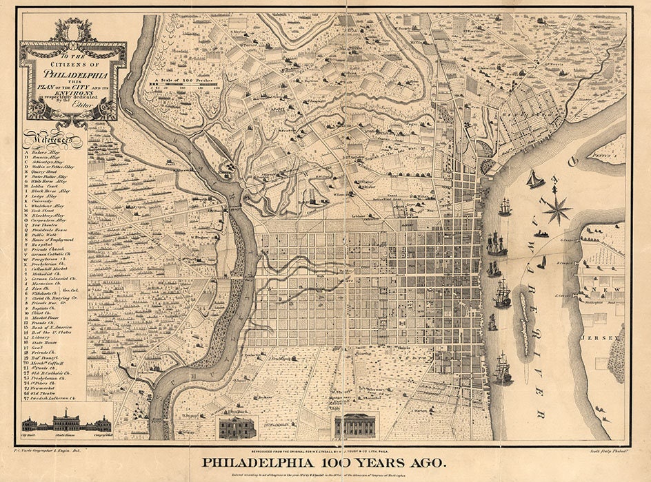 1875 Map of Philadelphia Pennsylvania