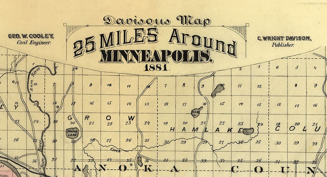 1881 Map of Minneapolis Minnesota