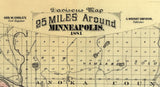 1881 Map of Minneapolis Minnesota