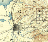 1885 Map of Salt Lake City Utah