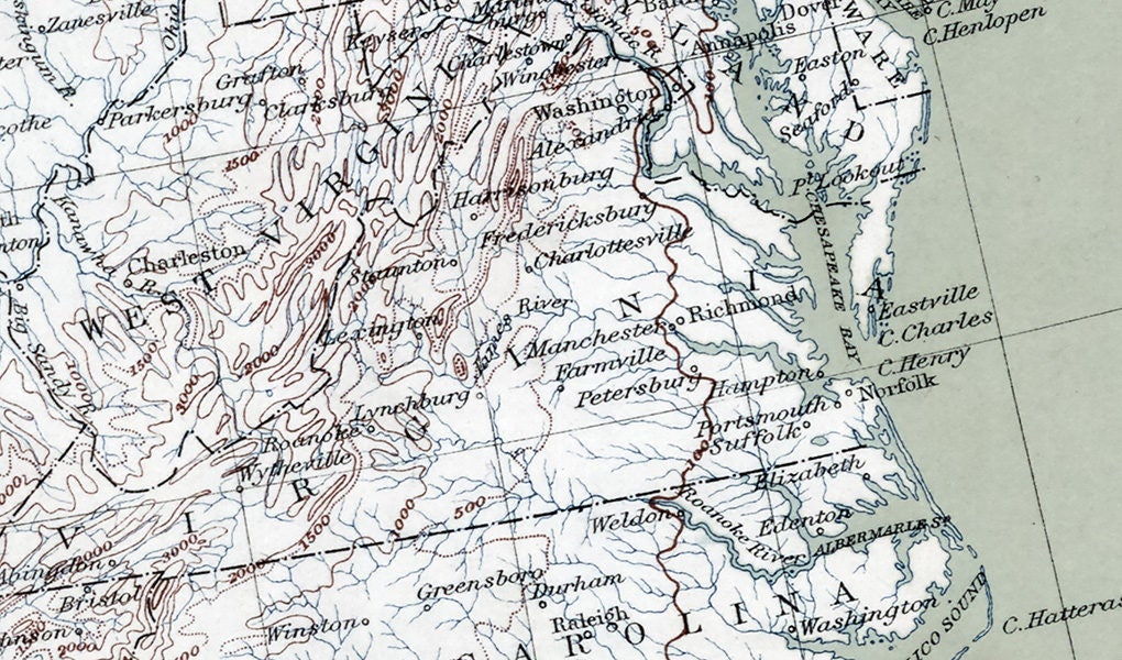 1890 Map of The United States