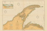 1914 Nauitical Map of Lake Superior & Keweenaw Penninsula
