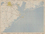 1950 Map of Galveston & Houston Texas