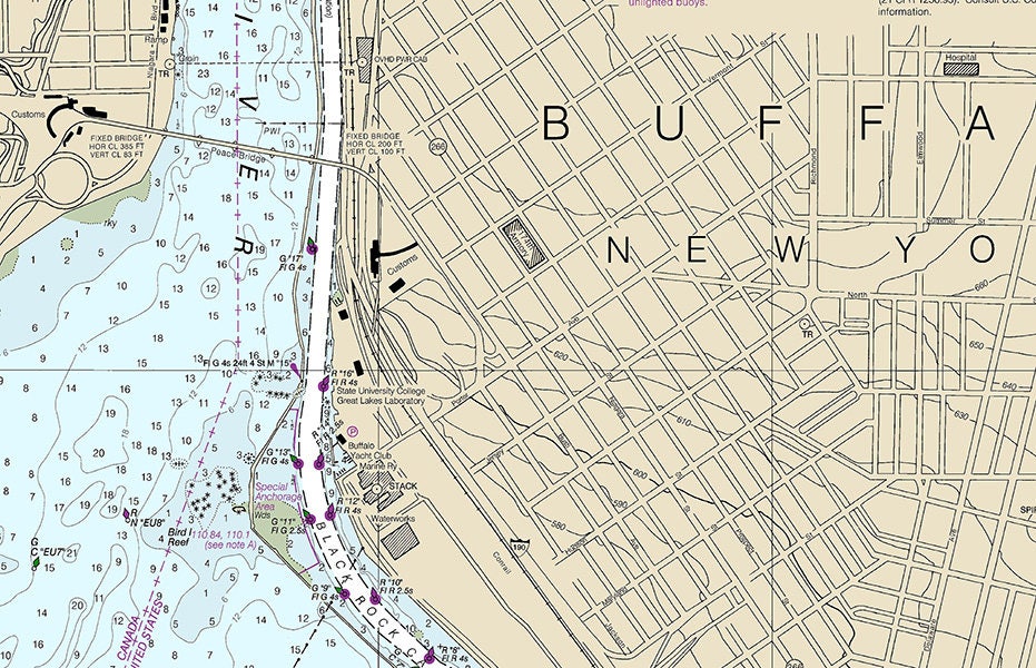 2012 Nautical Map of Buffalo Harbor New York