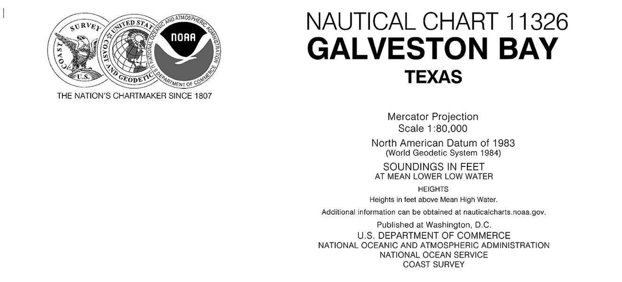 2016 Nautical Map of Galveston Bay Texas