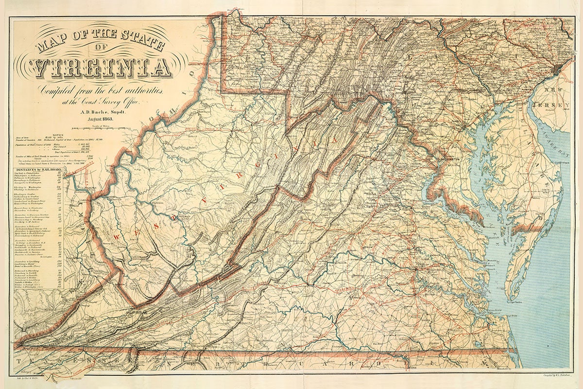 1863 Map of Virginia