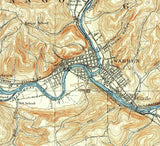 1906 Topo Map of Warren Pennsylvania